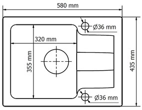 Chiuvetă din granit Coast 25 cu o cuvă, tip picurare, bej