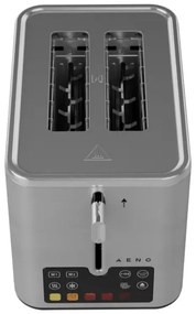 Prajitor de paine inteligent AENO ATS0004, 1600W, 4 felii, 6 trepte, 3 functii, Tava pentru firimituri detasabila, Inox