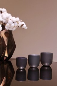 Set 90 Pahare Ceramica Vulcano (30x250ml, 30x150ml, 30x75ml) Negru Carbon Mat