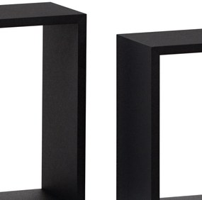 Set etajere de perete P-008, negru mat, 3 buc.