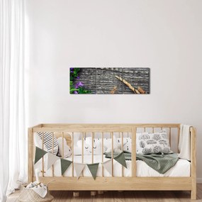 Tablou - flori de câmp (cu ceas) (90x30 cm)