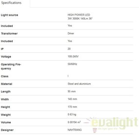 Aplica cu reader LED design modern minimalist SUAU gri 62121