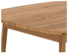 Masă de dining în culoare naturală extensibilă din lemn de stejar 100x120 cm Twig – The Beds