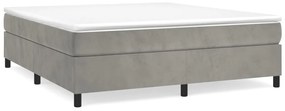 3121126 vidaXL Cadru de pat box spring, gri deschis, 160x200 cm, catifea