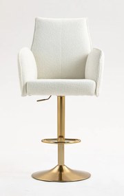 HR280W Scaun Crem Boucle cu Bază Aurie