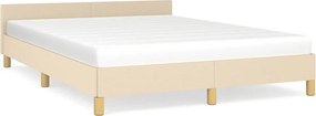 vidaXL Cadru de pat fără saltea, crem, 140x200 cm, textil
