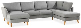 Colțar Scandinavian Choice P104Maro deschis, Gri, 310x196x89cm, Picioare: Lemn