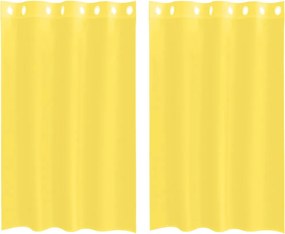 vidaXL Perdele Voile cu Oelii 2 buc Galben