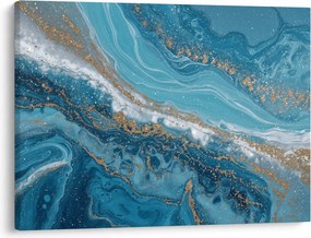 Tablou - Marmură bleu cu aur I. (70x50 cm)
