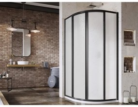 Ravak SUPERNOVA 3114O30211 - cabină de duș cu 4 elemente, în formă de sfert de cerc, 80x80 cm, neagră
