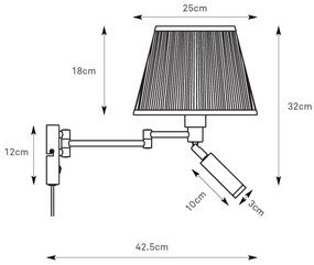 Markslöjd 109016 - Lampă de perete LED PIVOT 1xE27/40W/230V + LED/4W, crem/negru