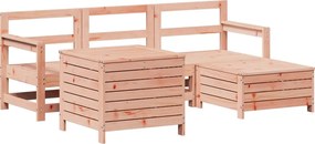 vidaXL Set canapele grădină, 5 piese, lemn masiv brad douglas