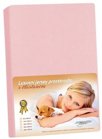 Cearșaf din jersey cu elastan roz, 140 x 200 cm, 140 x 200 cm