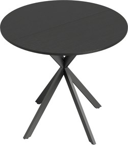 HOMCOM Masă Rotundă de Dining în Stil Industrial cu Picioare în Cruce din Oțel, Ø80x75 cm, Negru | Aosom Romania