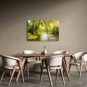 Tablou - Salcie lângă lac, pictură în ulei (90x60 cm)