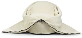 Fotoliu puf pentru copii crem cu tapițerie din țesătură bouclé Cocoon 80 – SLOWDOWN