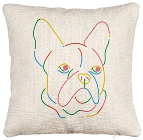 Perna Decorativa Canapea, Model Doggo MultiColor, 40x40 cm, Cu fermoar