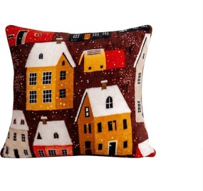 Fata de perna cocolino SNOWY VILLAGE 45x45 cm, colorat