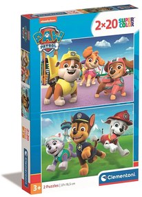 Patrula Cățelușilor Playground Puzzle Clementoni 2x20 piese