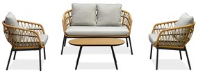 Set mobilier de grădină Artefactos (natural + gri deschis) (pentru 4 persoane). 1121231