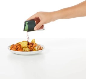 Borcan pentru condimente Lekue 1009487, 80 ml, Ø5,2x9,2 cm, Sticla, +4°C/+80°C, Gri