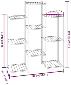 Suport pentru flori, 83x25x100 cm, negru, fier 1, Fara roata