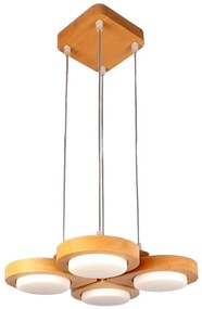 Lustra LED rustica fabricata manual din lemn LENS