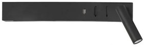 Aplica ambientala cu reader LED directionabil si USB Charger Vida neagra NVL-9533521