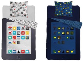 Lenjerie de pat fosforescenta Culoare gri, MOBILE APP