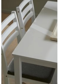 Set de masă de sufragerie și 4 scaune EMILY alb