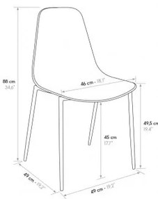 PAZZO DESIGN Set de 4 scaune Alix gri porumbel din polipropilenă și picioare metalice | Aosom Romania