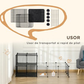 PawHut cusca metalica modulara animale mici, 175x105x70cm | Aosom Romania