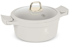 Oală cu capac 24 cm, 4.4L – Berlinger Haus Sahara Collection BH 7787, crem, antiaderentă, ideală pentru gătit zilnic și curățare ușoară