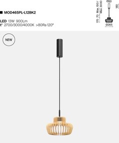 Lustra LED design japonez din lemn Namiki