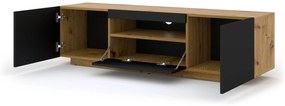 Masă TV/Dulap Aurinko 150 (Stejar artisan + Negru mat). 1083422