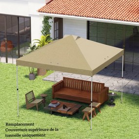 Outsunny Husă de înlocuire pentru tonelă 3 x 3 m UV50+ impermeabilă cu 8 orificii de drenaj 3 x 3 m, crem | Aosom Romania