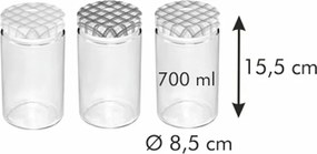 Set 3 borcane conservare Tescoma DELLACASA, 0,7 l, 700 ml