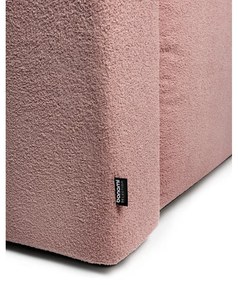 Canapea roz-deschis extensibilă cu tapițerie din țesătură bouclé 247 cm Quinoa – Bonami Selection