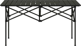 Outsunny Masă de camping pliabilă cu blat rulabil, masă de grădină din aluminiu 2 persoane 95 x 55 cm Negru | Aosom Romania