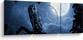 Tablou - Bufnița de noapte (cu ceas) (90x30 cm)