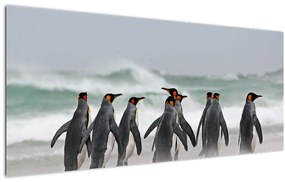Tablou pinguini în ocean (120x50 cm)