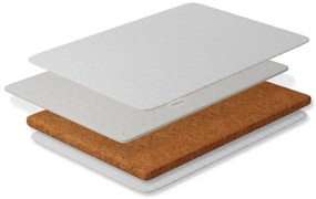 Saltea pentru copii, Cocos 6 cm Latex 3 cm cu husa detasabila Bumbac Cashmere, 127x63x10 cm