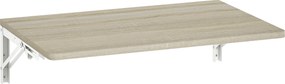 HOMCOM Birou pliabil de perete pentru calculator, cu colțuri rotunjite, economisire spațiu, pentru casă, birou sau bucătărie, 60x40 cm, stejar | Aosom Romania