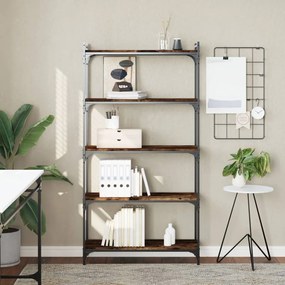 vidaXL Bibliotecă 5 niveluri stejar afumat 80x30x154 cm lemn prelucrat