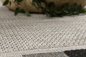 Covor sisal Floorlux 20195 argintiu  si negru