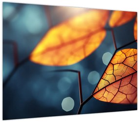 Tablou pe sticlă - Textura frunzelor (70x50 cm)