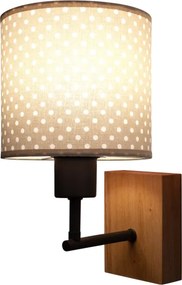 Brilagi - Lampă de perete BOBO WOOD 1xE27/25W/230V stejar/negru/bej/cu buline