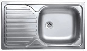 Chiuveta Sanitec ERT-C 403D, pentru blat, finisaj satinat, cuva dreapta, 76x43,5 cm, inox