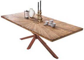 Masa dreptunghiulara cu blat din lemn de tec Tables&amp;Co 220x100 cm maro
