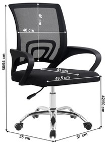 Scaun de birou, negru/ negru, DEX 4 NEW
